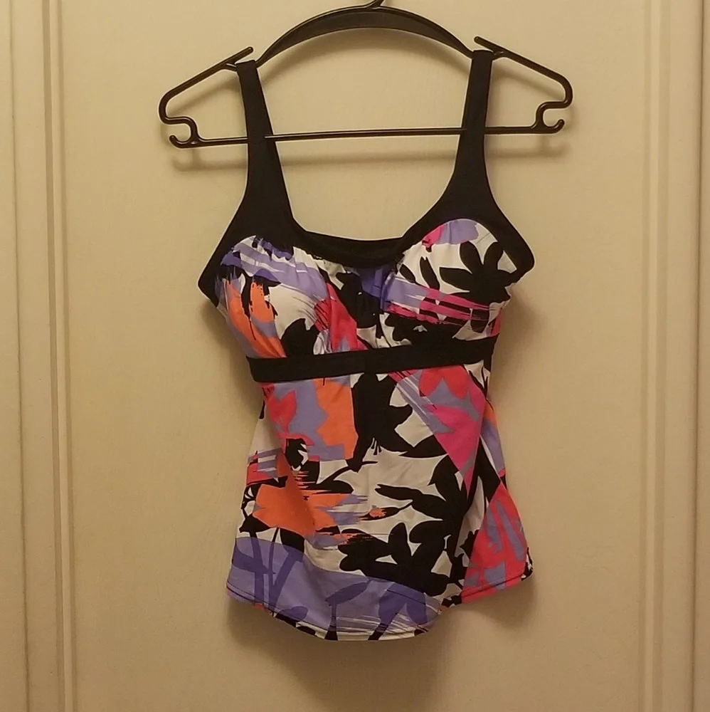 Women’s  Floral Print Tankini Top Size 10